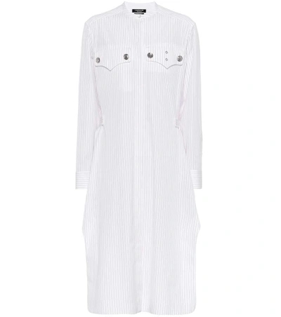 Shop Calvin Klein 205w39nyc Striped Cotton Shirt Dress In White