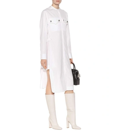 Shop Calvin Klein 205w39nyc Striped Cotton Shirt Dress In White