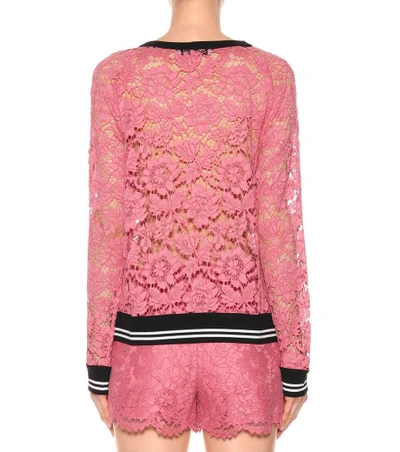 Shop Valentino Lace Sweater In Pink