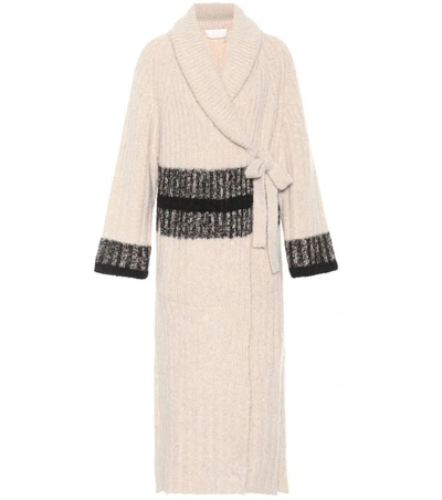 Shop Chloé Wool And Alpaca Blend Cardigan In Beige