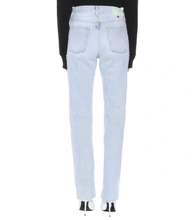 Shop Off-white High-waisted Straight Leg Jeans