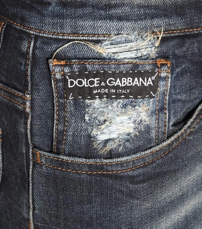 Shop Dolce & Gabbana Sequin Embellished Wide-leg Jeans In Blue