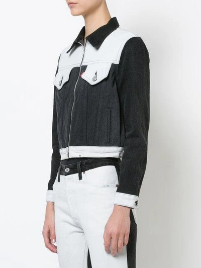 Shop Re/done Cropped Fitted Jacket - Black