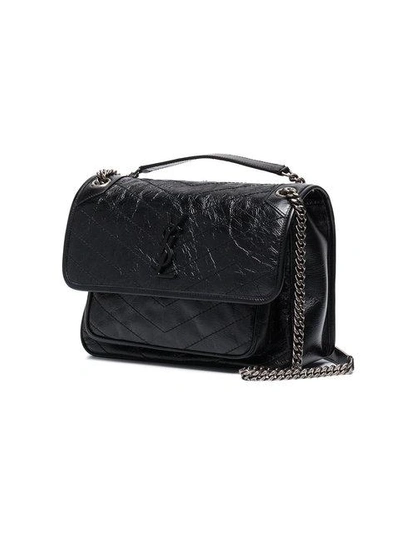 Shop Saint Laurent Niki Monogram Bag In Black