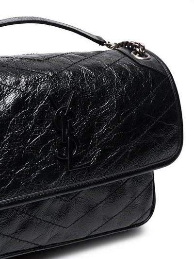 Shop Saint Laurent Niki Monogram Bag In Black