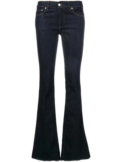 Shop Red Valentino Flared Jeans With Side Band - Blue
