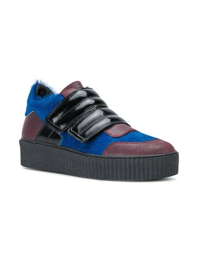 Shop Mm6 Maison Margiela Touch Strap Platform Sneakers - Blue