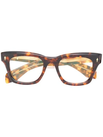 Shop Jacques Marie Mage Delalan Glasses In Brown