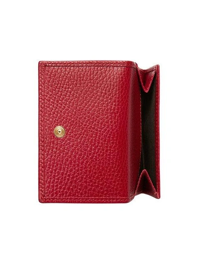 Shop Gucci Gg Marmont Leather Wallet In Red