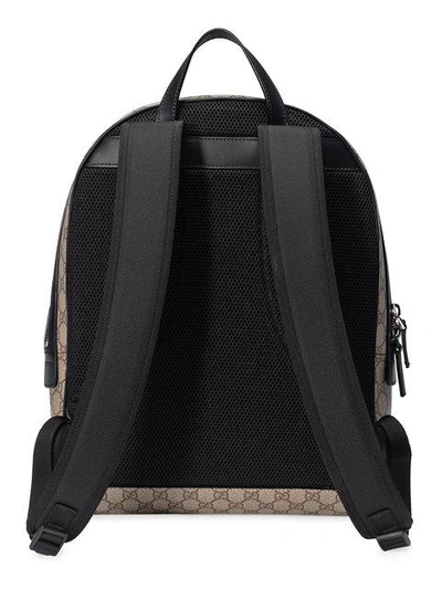 Shop Gucci Gg Supreme Backpack With Web - Nude & Neutrals