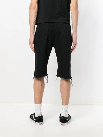 Shop Marcelo Burlon County Of Milan Marcelo Burlon X Kappa Denim Shorts In Black