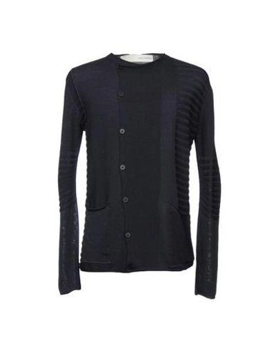 Shop Isabel Benenato Cardigan In Dark Blue