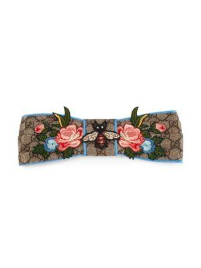 Shop Gucci Floral Gg Headband In Sky Multi