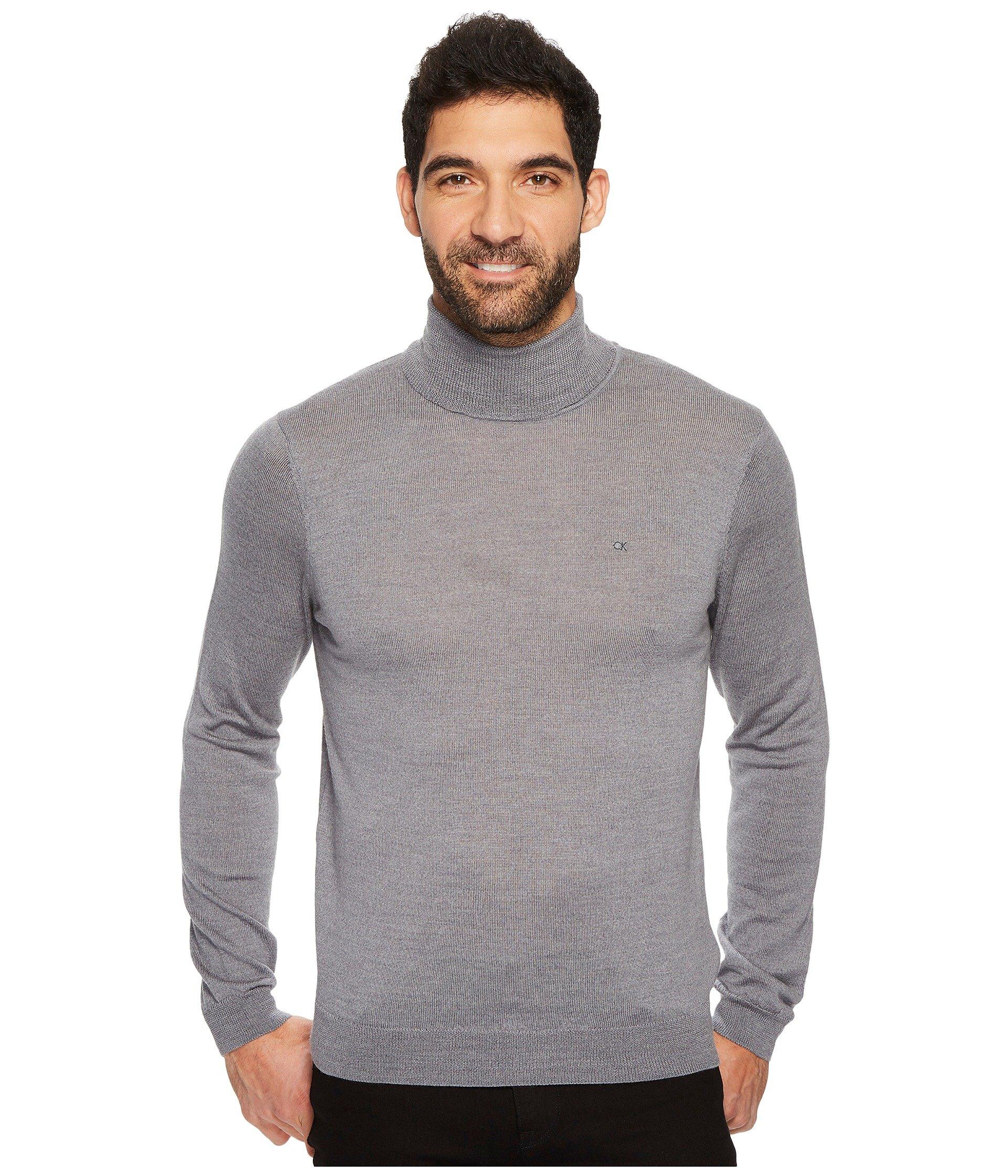 calvin klein men's merino wool turtleneck sweater