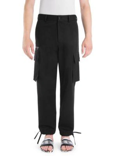 Shop Versace Cotton Cargo Pants In Black