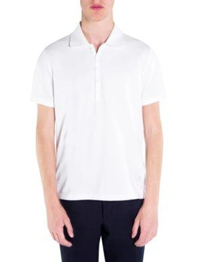 Shop Thom Browne Short-sleeve Relaxed-fit Cotton Polo In Pink