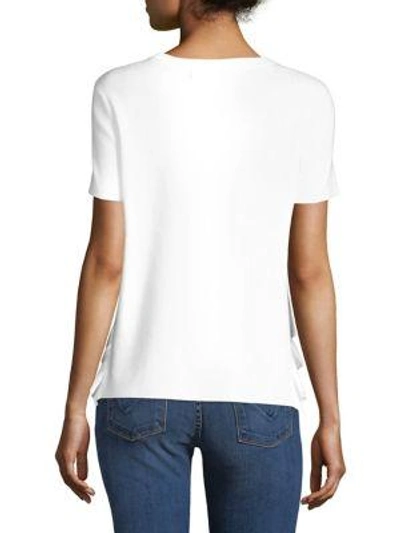 Shop Alice And Olivia Ivan Slit Tee In White