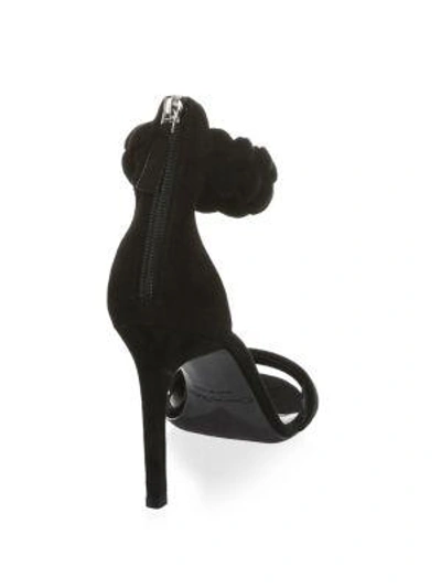 Shop Oscar De La Renta Suede Stiletto Sandals In Black