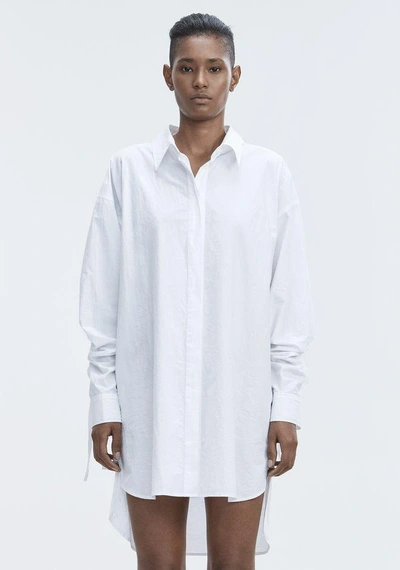 Shop Alexander Wang Long Sleeve Shirtdress In White