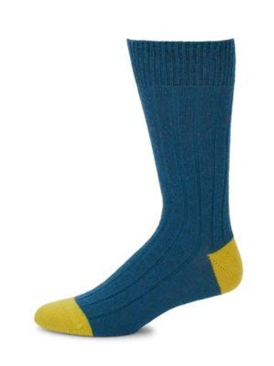 Shop Paul Smith Wool-blend Mid-calf Socks In Blue