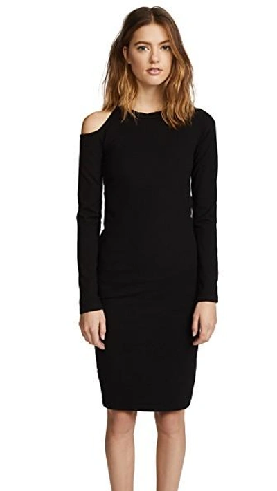 Shop Monrow Cutout Shoulder Dress In Black