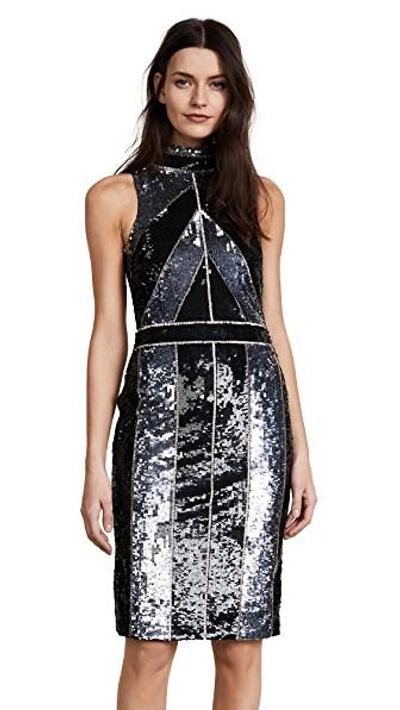 Shop L Agence Rashmi Sequin Dress In Black Multi