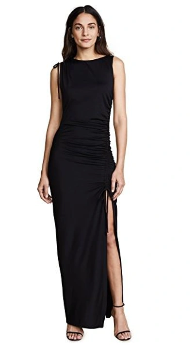 Shop Susana Monaco Deana Ruched Dress In Black