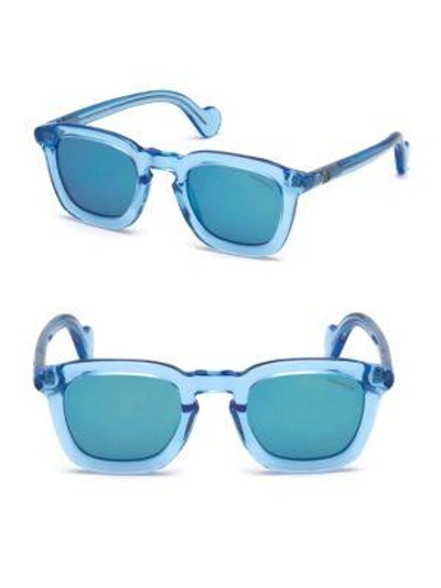 Shop Moncler 41mm Plastic Sunglasses In Blue