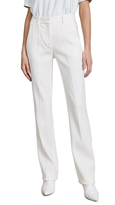 Shop Adam Lippes Tuxedo Wool Pants In Ivory