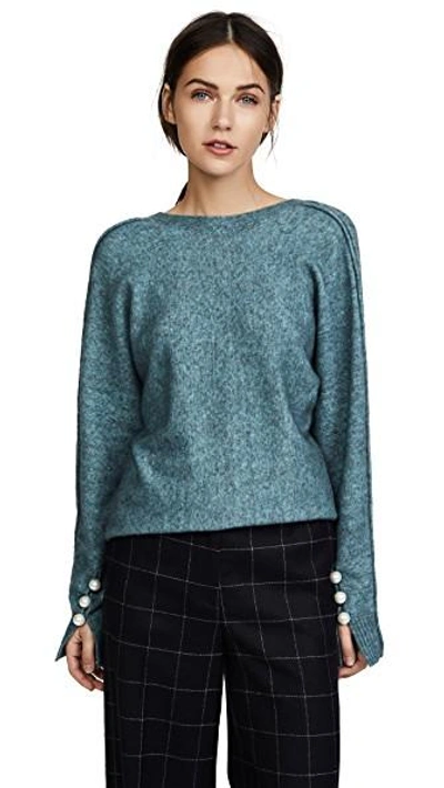 Shop 3.1 Phillip Lim / フィリップ リム Sweater With Back V In Ocean Blue