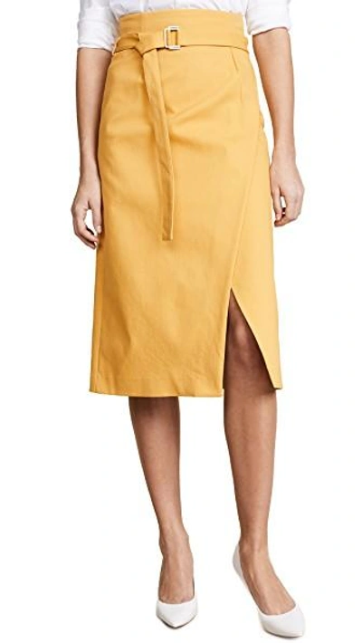 Shop Robert Rodriguez Belted Skirt In Yellow