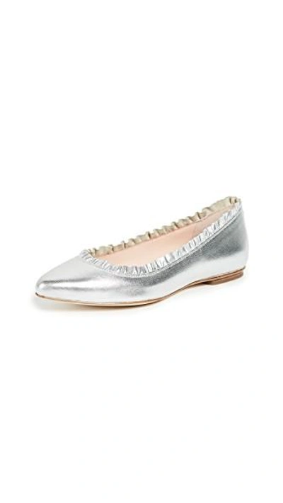 Shop Kate Spade Nicole Skimmers In Silver