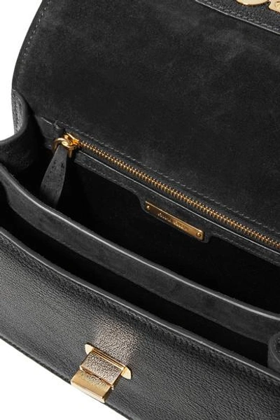 Shop Miu Miu Textured-leather Shoulder Bag In Black