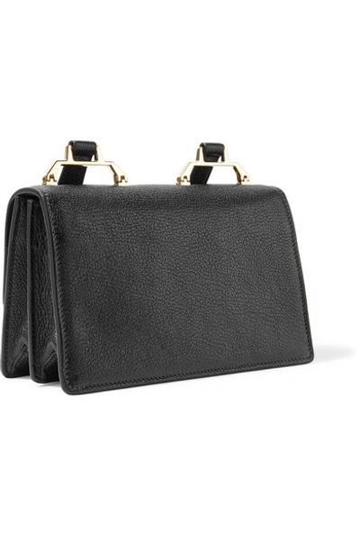 Shop Miu Miu Textured-leather Shoulder Bag In Black