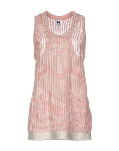 Shop M Missoni Top In Pale Pink