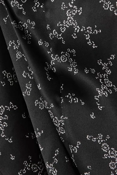 Shop Equipment Kelby Floral-print Silk-satin Dress In Black