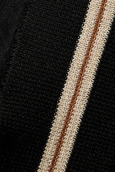 Shop Isabel Marant Étoile Darcy Striped Stretch-knit Track Jacket In Black