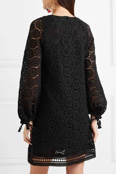 Shop See By Chloé Corded Cotton-lace Mini Dress In Black