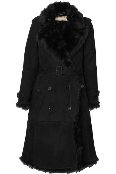 burberry shearling trench coat