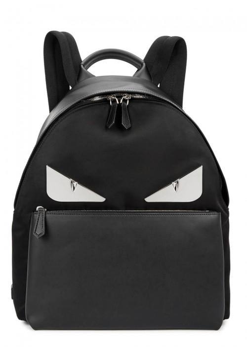 fendi black leather backpack