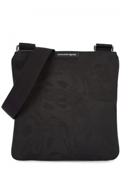 Shop Alexander Mcqueen Skull-jacquard Nylon Cross-body Bag In Black