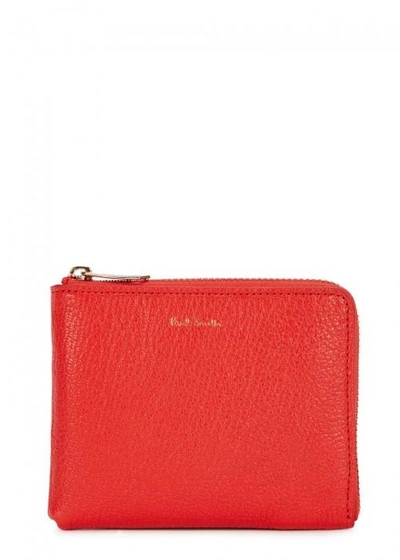Shop Paul Smith Red Grained Leather Wallet