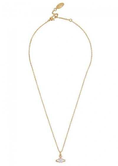 Shop Vivienne Westwood Reina Swarovski Crystal-embellished Necklace In Gold