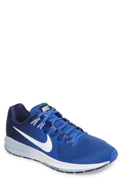 Shop Nike Air Zoom Structure 21 Running Shoe In Mega Blue/white/binary Blue