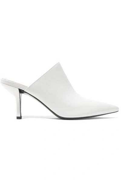 Shop Diane Von Furstenberg Mikaila Leather Mules In White
