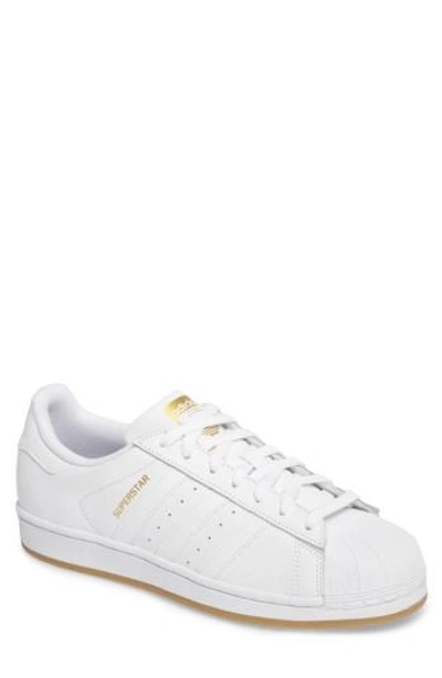 Shop Adidas Originals Superstar Sneaker In White/ Gold Met/ Gum 3