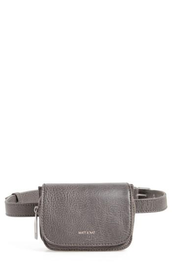 Matt & Nat Aki Faux Leather Belt Bag - Grey In Carbon | ModeSens