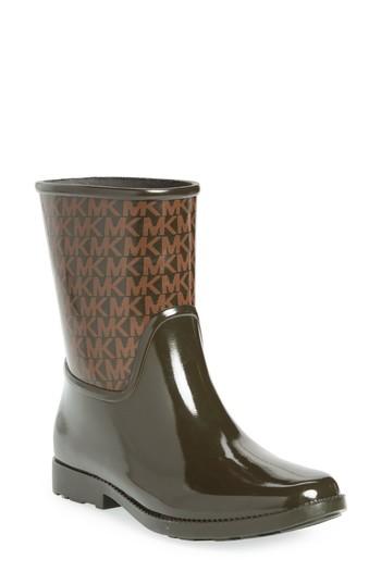 michael kors rain boots olive