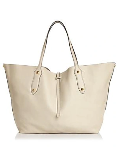 Shop Annabel Ingall Isabella Large Leather Tote In Pebble Gray/gold