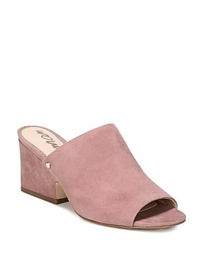 Shop Sam Edelman Women's Rheta Suede Slide Sandals In Dusty Rose